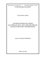 Giải pháp góp phần đẩy nhanh quá trình xây dựng nông thôn mới trên địa bàn huyện đồng phú, tỉnh bình phước 