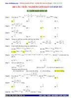 360 câu TRẮC NGHIỆM GIỚI hạn có đáp án 