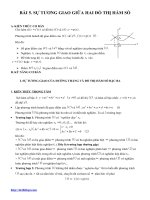 ỨNG DỤNG đạo hàm   sự TƯƠNG GIAO GIỮA HAI đồ THỊ hàm số  (lý thuyết + bài tập vận dụng có lời giải)   file word 