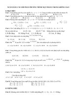 NGÂN HÀNG nộp sở PHẦN PHƯƠNG TRÌNH mặt PHẲNG 