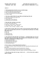 ĐỀ THI GIỮA HỌC KỲ I GIÁO DỤC CÔNG DÂN LỚP 10  TRẮC NGHIỆM