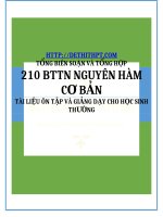 TÍCH PHÂN   210 BTTN NGUYÊN hàm cơ bản   file word 