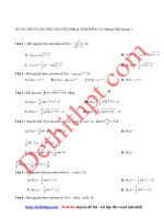 30 câu bài tập trắc nghiệm nguyên hàm   tích phân   file word có đáp án