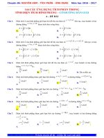 TÍCH PHÂN   44 câu ỨNG DỤNG TÍCH PHÂN TRONG TÍNH DIỆN TÍCH HÌNH PHẲNG – có HƯỚNG dẫn GIẢI 
