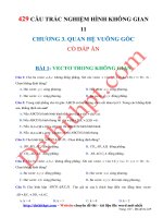 429 bài tập trắc nghiệm hình học không gian chương 4 lớp 11   file word có đáp án 