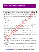Câu hỏi trắc nghiệm môn toán hình học 12   chương 3   OXYZ  ĐƯỜNG THẲNG TRONG KHÔNG GIAN giải chi tiết doc 
