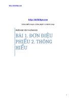 ỨNG DỤNG đạo hàm   PHIẾU ôn tập và GIẢNG dạy   bài 1  đơn điệu   PHIẾU 2  THÔNG HIỂU 