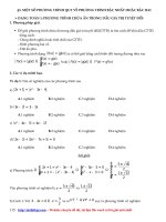 PHƯƠNG TRÌNH   một số PHƯƠNG TRÌNH QUY về PHƯƠNG TRÌNH bậc NHẤT HOẶC bậc HAI (lý thuyết + bài tập ứng dụng) file word 