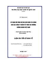 LA02 103 áp dụng mô hình dự báo khó khăn tài chính cho các công ty niêm yết trên thị trường chứng khoán việt nam 