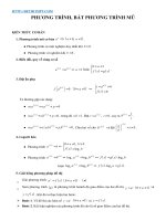 LOGARIT  c2  PHƯƠNG TRÌNH, bất PHƯƠNG TRÌNH mũ  (lý thuyết + bài tập vận dụng có lời giải) 