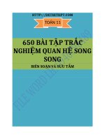 2 2  650 bài tập TRẮC NGHIỆM CHỦ đề SONG SONG   file word 