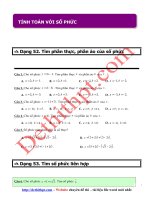 Câu hỏi trắc nghiệm môn toán 12   chương 4   số phức   TÍNH TOÁN với số PHỨC   file word có lời giải chi tiết doc 