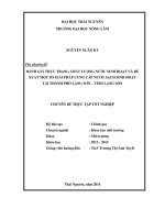 Đánh giá thực trạng chất lượng nước sinh hoạt và đề xuất một số giải pháp cung cấp nước sạch sinh hoạt tại thành phố lạng sơn   tỉnh lạng sơn 