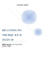 Đề cương ôn thi học kỳ 2 toán 10   nguyễn quốc hiệp   file word 