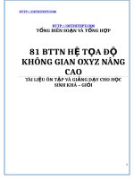 Phương trình oxyz   hệ tọa độ KHÔNG GIAN OXYZ NÂNG CAO 81 BTTN ( lý thuyết + bài tập vận dụng có lời giải) 