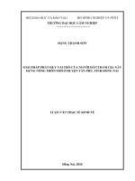 Giải pháp phát huy vai trò của người dân tham gia xây dựng nông thôn mới ở huyện tân phú, tỉnh đồng nai 