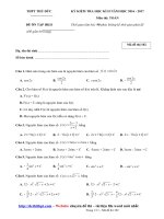 Đề ôn thi học kỳ 2 môn toán năm học 2016   2017   THPT thủ đức   TP HCM   đề 12   file word có lời giải chi tiết doc 