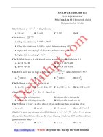 Đề ôn tập kiểm tra học kì 1   môn toán lớp 12   2016 2017   file word có đáp án 