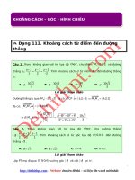 Câu hỏi trắc nghiệm môn toán hình học 12   chương 3   OXYZ   KHOẢNG CÁCH góc HÌNH CHIẾU giải chi tiết doc 