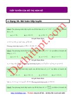 Câu hỏi TN môn toán 12   chương i   hàm số   tiếp tuyến   file word có đáp án và lời giải chi tiết 