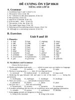 De cuong on tap HKII tieng anh lop 10