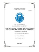 A COMPARATIVE STUDY ON MAKING INVITATION IN ENGLISH AND VIETNAMESE FROM CROSS CULTURAL PERSPECTIVE