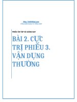 ỨNG DỤNG đạo hàm   PHIẾU ôn tập và GIẢNG dạy   bài 2  cực TRỊ   PHIẾU 3  vận DỤNG THƯỜNG 