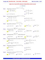 TÍCH PHÂN   100 câu NGUYÊN hàm có HƯỚNG dẫn GIẢI 