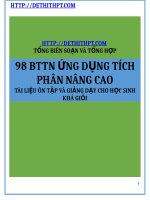 TÍCH PHÂN   98 BTTN ỨNG DỤNG TÍCH PHÂN NÂNG CAO   file word 