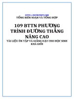 Phương trình oxyz   PHƯƠNG TRÌNH ĐƯỜNG THẲNG NÂNG CAO 109 BTTN ( lý thuyết + bài tập vận dụng có lời giải) 