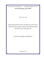 Một số giải pháp nâng cao hiệu quả sản xuất tôm thẻ chân trắng thâm canh trên địa bàn huyện ba tri, tỉnh bến tre 