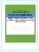 KHỐI TRÒN XOAY   90 BTTN KHỐI nón  mặt nón NÂNG CAO   file word 