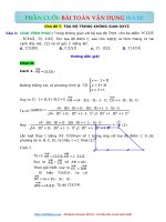 Bài toán vận dụng cao   chủ đề 7  tọa độ TRONG KHÔNG GIAN OXYZ   có lời giải file word 