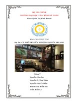 đề tài khởi sự kinh doanh : lập dự án kinh doanh cafe trà sữa