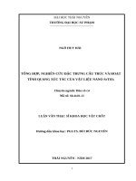 Tổng hợp, nghiên cứu đặc trưng cấu trúc và hoạt tính quang xúc tác của vật liệu nano srtio3 