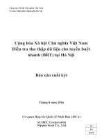 Cộng hòa Xã hội Chủ nghĩa Việt Nam Điều tra thu thập dữ liệu cho tuyến buýt nhanh (BRT) tại Hà Nội