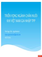 TRIỂN VỌNG NGÀNH CHĂN NUÔI KHI VIỆT NAM GIA NHẬP TPP