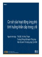 Cơ sở của hoạt ñộng ứng phó tình huống khẩn cấp trong y tế
