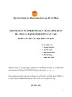 MỘT SỐ NHÂN TỐ ẢNH HƯỞNG ĐẾN CHẤT LƯỢNG QUẢN TRỊ CÔNG VÀ HÀNH CHÍNH CÔNG CẤP TỈNH