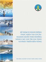 KẾ HOẠCH HÀNH ĐỘNG THỰC HIỆN TÁI CƠ CẤU NGÀNH MUỐI THEO HƯỚNG NÂNG CAO GIÁ TRỊ GIA TĂNG VÀ PHÁT TRIỂN BỀN VỮNG