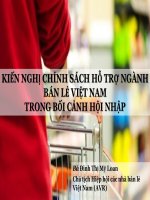 KIẾN NGHỊ CHÍNH SÁCH HỖ TRỢ NGÀNH BÁN LẺ VIỆT NAM TRONG BỐI CẢNH HỘI NHẬP