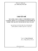 CHUYÊN ĐỀ “SỐ LƯỢNG, CHẤT LƯỢNG VÀ TÌNH HÌNH SỬ DỤNG LAO ĐỘNG TRONG CÁC CƠ SỞ KINH TẾ, HÀNH CHÍNH, SỰ NGHIỆP TRÊN ĐỊA BÀN THÀNH PHỐ HÀ NỘI NĂM 2012”