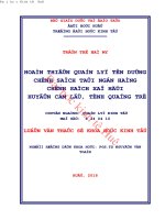 Hoàn thiện quản lý tín dụng sách tại ngân hàng chính sách xã hội huyện cam lộ, tỉnh quảng trị 