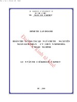 Hoàn thiện công tác quản lý chi thường xuyên ngân sách nhà nước tại huyện minh hóa, tỉnh quảng bình 