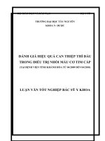 đánh giá hiệu quả can thiệp thì đầu trong điều trị nhồi máu cơ tim cấp (tại bệnh viện tỉnh khánh hòa từ 042009 đến 042010) 