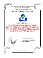 LÒ BUỒNG ĐIỆN TRỞ DÙNG NHIỆT LUYỆN TÔI CÁC CHI TIẾT BẰNG THÉP C45 CÓ KÍCH THƯỚC 80x120x250mm, 03 CA, CÔNG SUẤT 800Kg NGÀY.