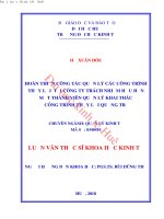 Hoàn thiện công tác quản lý các công trình thủy lợi tại công ty trách nhiệm hữu hạn một thành viên quản lý, khai thác công trình thủy lợi quảng trị 