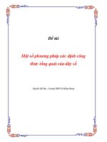 XÁC ĐỊNH CÔNG THỨC TỔNG QUÁT của dãy số   NGUYỄN tất THU 