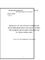 khảo sát các yếu tố nguy cơ bệnh tim mạch trên bệnh nhân tăng huyết áp điều trị tại bệnh viện đa khoa tỉnh đắk lắk từ tháng 10 2010  tháng 4 2011 