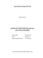 Nghiên cứu thiết kế bộ phận gieo hạt đậu tương theo khóm 